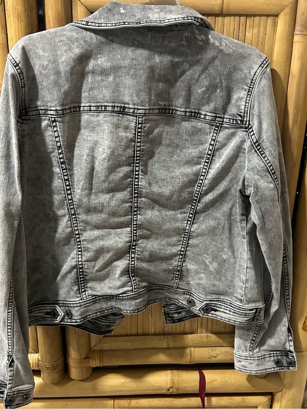 DKNY Jeans Gray Acid Wash Denim Jacket